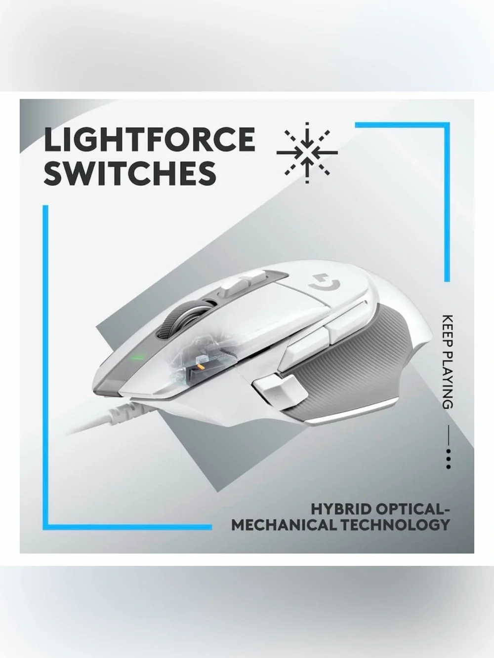 NIB-Logitech G502 X Wired Gaming Mouse - White